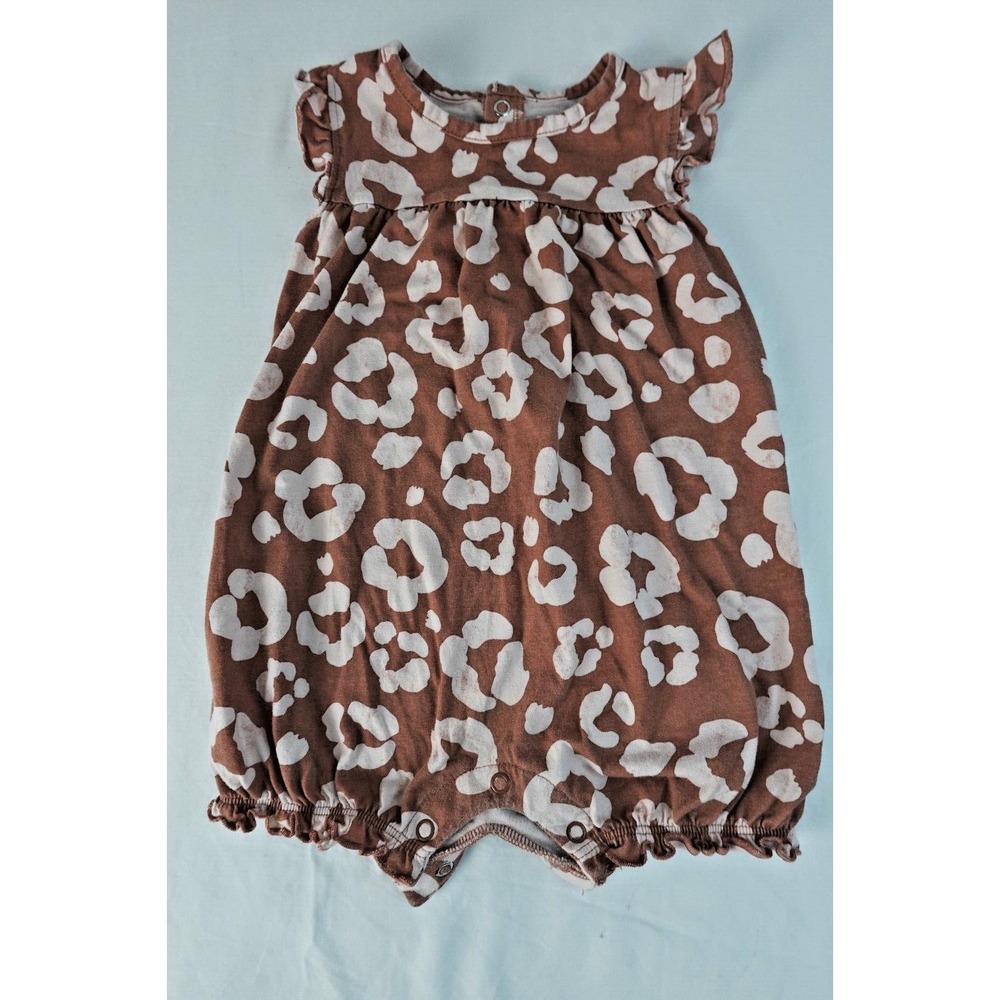 Carters Child Of Mine Brown Pattern Romper‎ 18M Cotton Blend